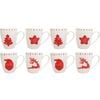 2x 4pc LVD Christmas New Bone China Drinking Mugs Gift Set 5.5x10cm Red/White
