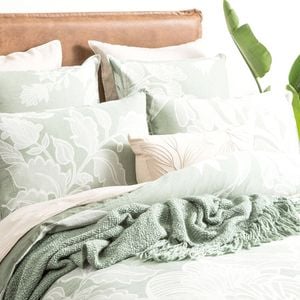 Renee Taylor Native Cotton Jacquard European Pillowcase 65x65cm Juniper