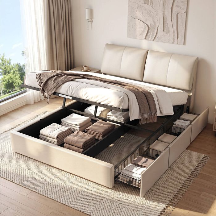 Artiss Queen Bed Frame Gas Lift Adjustable Headboard Platform Base