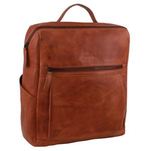 Pierre Cardin Italian Leather Unisex Backpack  w 15" Laptop Insert in Cognac