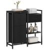 Advwin Laundry Basket Sorter with Fabric Drawer and Shelves 60L Black