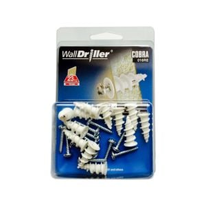Cobra 3.5mm WallDriller Anchor Nylon Screws - 12 Pack