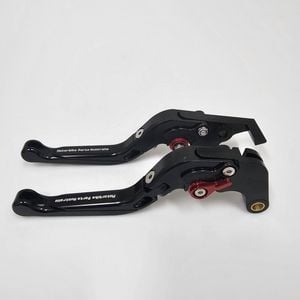Yamaha Mt-09 Brake And Clutch Lever Pair Suit 2015-2020 Tracer (shorty Style) - Black With Red Adjuster