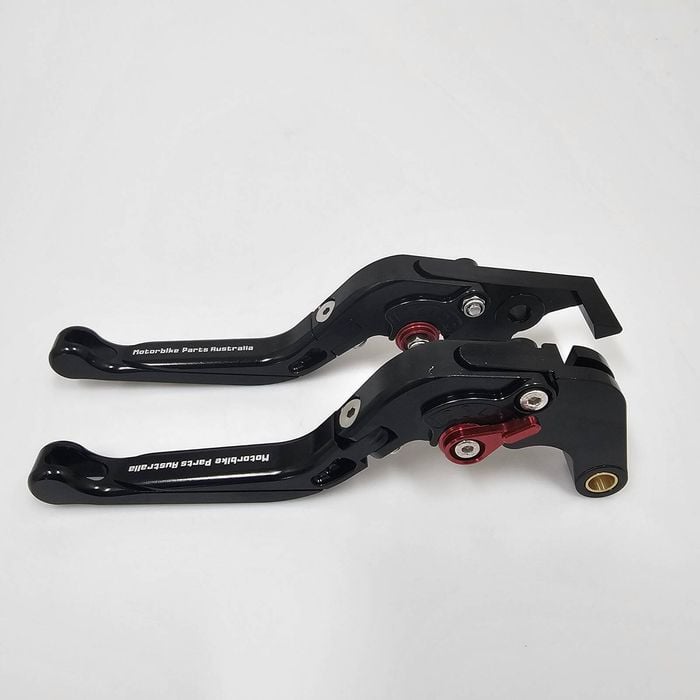 Yamaha Mt-09 Brake And Clutch Lever Pair Suit 2015-2020 Tracer (shorty Style) - Black With Red Adjuster