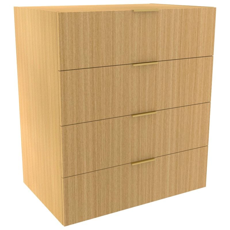 Lugna 1024 x 900 x 580mm Sand 4 Drawer Ready to Assemble Unit
