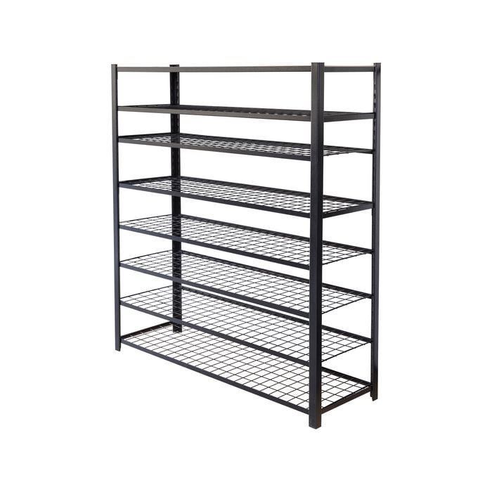Handy Storage 1330 x 1410 x 410mm Black Boltless 8 Shelf Tote Unit - 1400 x 1250 x 400mm