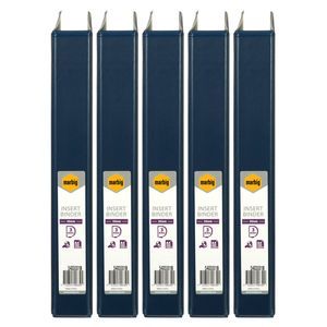 5x Marbig Clearview 3 D-ring Insert Binder A4 File 25mm Document Organiser Blue