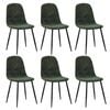 Oikiture 6x Dining Chairs Kitchen Accent Chair Lounge Room Chenille Green