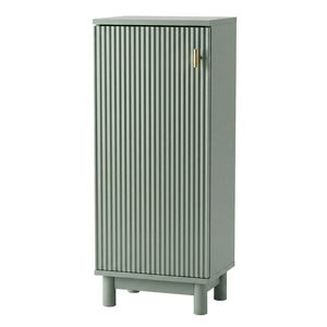 Levede Bathroom Cabinet Freestanding Storage Cupboard Slim 3 Tier Shelves Green