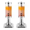 SOGA 2 Pack Beverage Dispenser Single 3L Silver Stainless Steel with Ice Cylinder