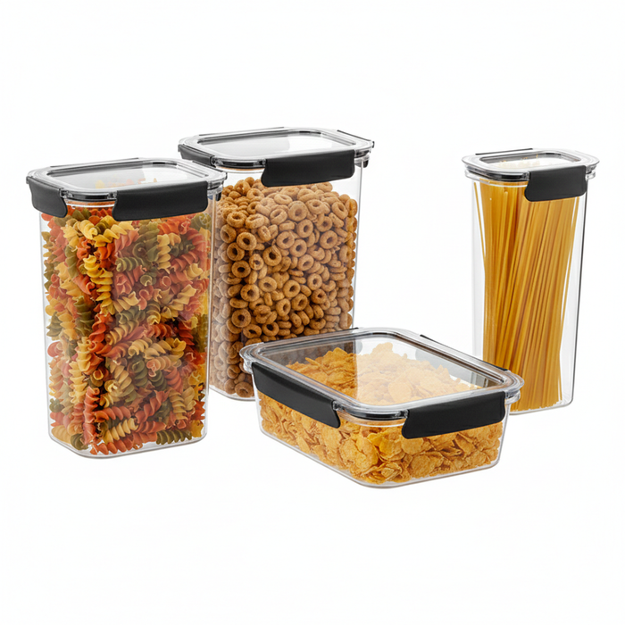4pc Lemon And Lime Crystal Fresh  Air-Tight Food/Pasta Storage Containers Clear