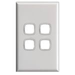 HPM Excel 4 Gang Grid and Plate White
