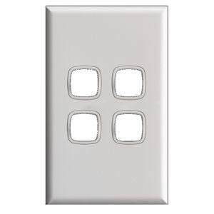 HPM Excel 4 Gang Grid and Plate White