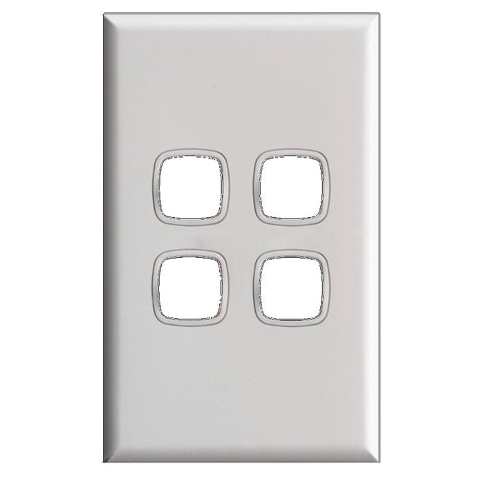 HPM Excel 4 Gang Grid and Plate White