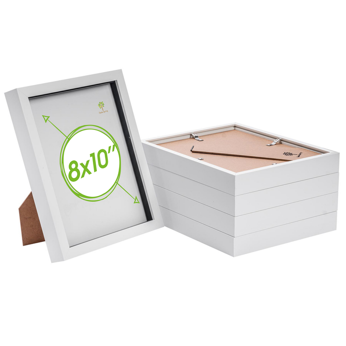 Nicola Spring 3d Box Photo Frames - 8" X 10" - White - Pack Of 5