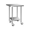 Cefito 760x760mm Commercial Stainless Steel Kitchen Bench w/ Wheels