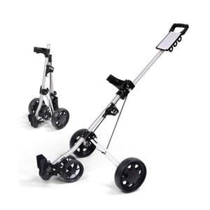 FitnessLab 4 Wheels Golf Trolley Buggy Foldable Golf Bag Cart with Footbrake