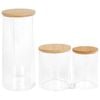 Harbour Housewares 2pc Reusable Plastic Bathroom Canister Set with Bamboo Lid