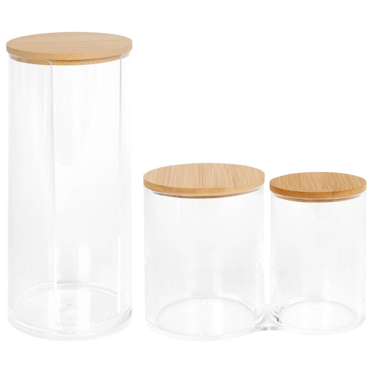 Harbour Housewares 2pc Reusable Plastic Bathroom Canister Set with ...