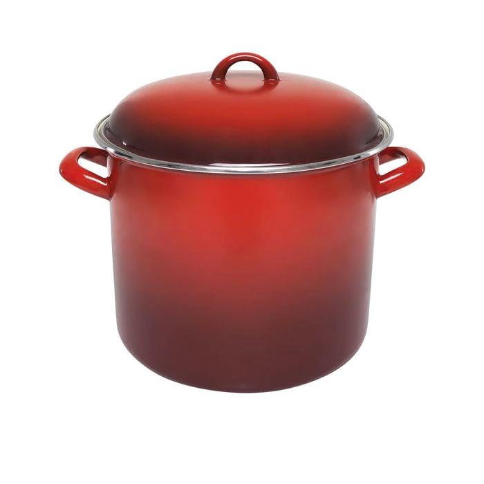 Chasseur Enamel Stockpot 28cm - 14L Red