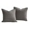 Dreamaker Rumi Washed Cotton Reversible European Pillowcase Twin Pack Graphite With White Stripe