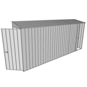 Build-a-Shed 0.8 x 4.5 x 2m Hinged Door Tunnel Shed With Single Sliding Side Door - Zinc