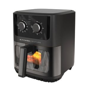 Kitchen Couture 6.5l Family Air Fryer, Viewing Window, 1600w, Dual Dial Black