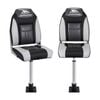 Seamanship 2X Folding Boat Seats with 2X Adjustable Pedestals 55–75cm Marine Seat Swivel Black