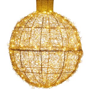 Christabelle 50cm Christmas Display Bauble with Gold LED Lights Indoor Outdoor Decoration
