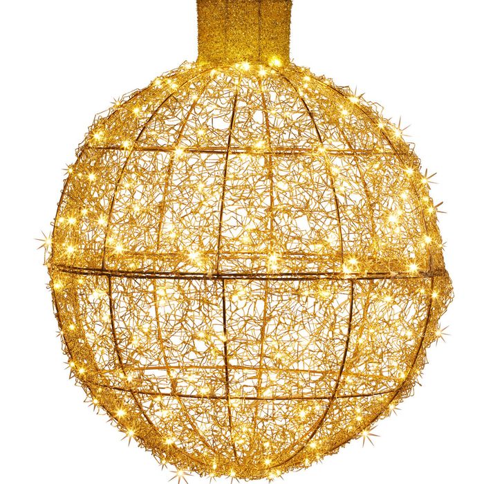 Christabelle 50cm Christmas Display Bauble with Gold LED Lights Indoor Outdoor Decoration