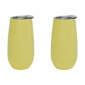 2PK Annabel Trends 175ml Stainless Steel Sparkling Flute Cup - Gelato Lemon