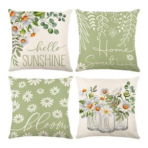 Catzon 4 Pcs Sunflower Throw Pillow Covers Summer Porch Home Decor 50X50cm-Set 9