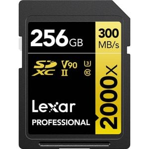 Lexar 256GB Professional 2000x UHS-II SDXC Memory Card GOLD Series