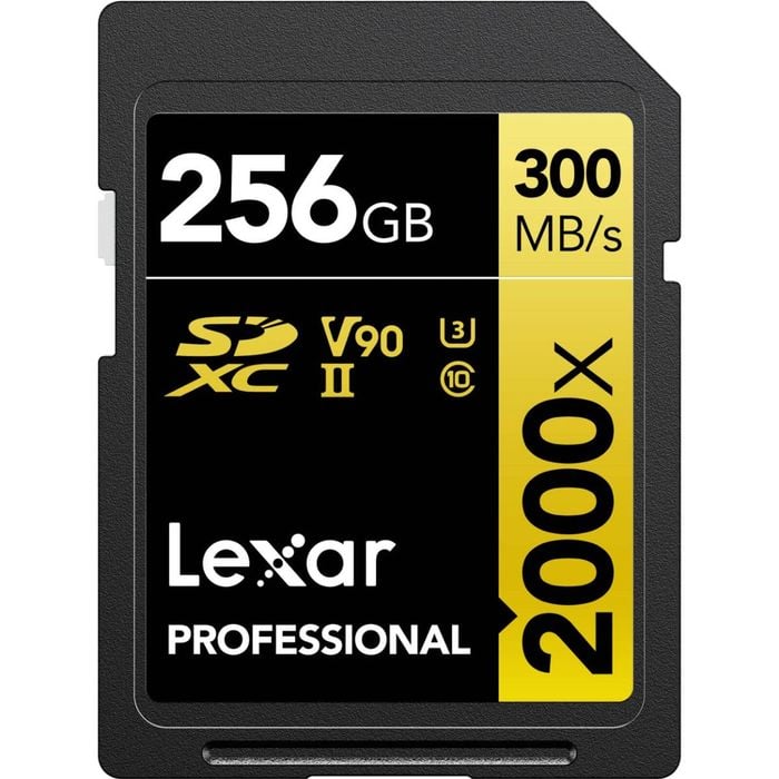 Lexar 256GB Professional 2000x UHS-II SDXC Memory Card GOLD Series