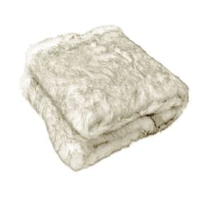 Radisson Husky Taupe & Ivory Luxury Faux Fur Throw Rug 127 x 152 cm