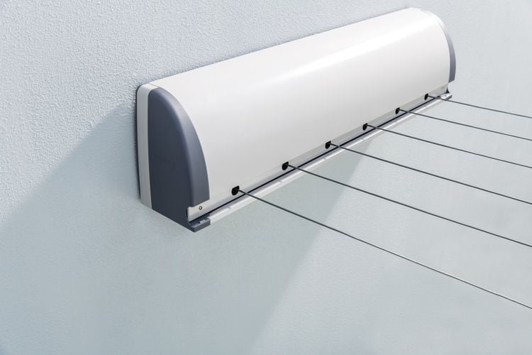 A TopDry wall mounted drying rack in situ