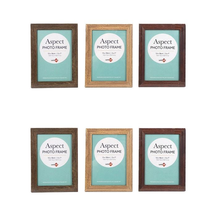 6PK Unigift Aspect 13x18cm MDF/Glass Picture Frame - Assorted