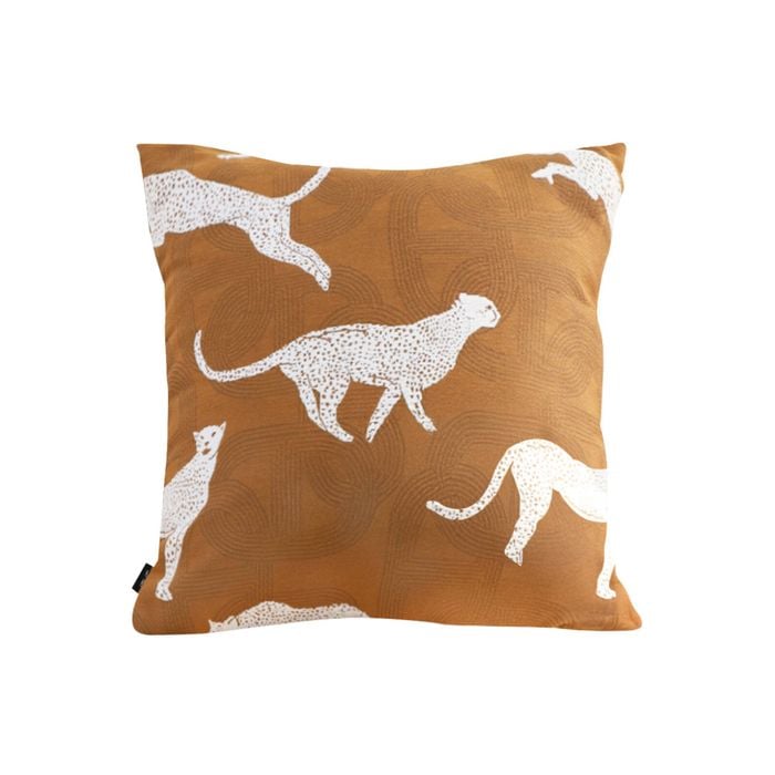 SOGA 50cm Throw Pillow – Brown and White Cheetah Animal