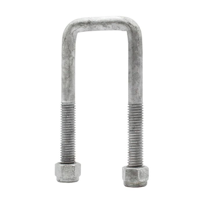 Sunrise U-bolts With Nyloc Nut 1/2" Galvanised - 45mm Square, 115mm - Ub45s115g