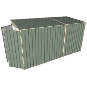 Build-a-Shed 1.5 x 3.7 x 2m Double Hinged Door Skillion Shed - Green