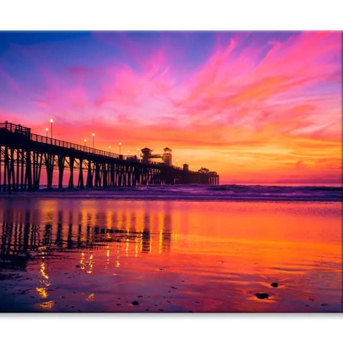 Colorful Sunset On the Ocean View  Print 100% Australian Made 90 x 60cm  (Stretched)