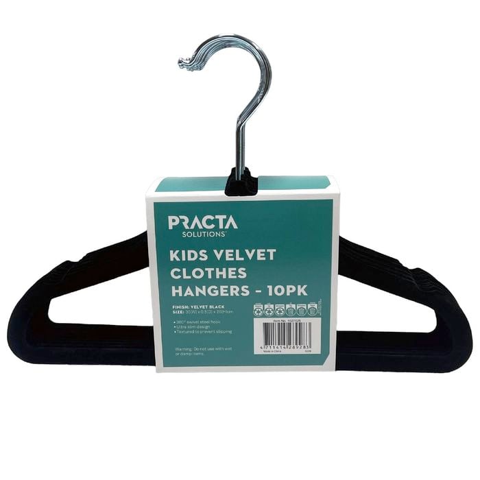 Practa Kids Velvet Clothes Hangers - 10PK 