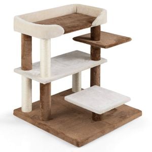 Costway 2-in-1 Cat Stairs Cat Tree Tower Pet Steps 4 Large Platforms