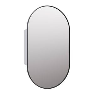 Future Glass Pill Mirror Cabinet - 960 X 560mm Black