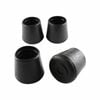 Surface Gard 29mm Black Round External Rubber Chair Tips - 4 Pack
