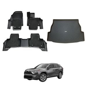 AUSGO Double-Layer Floor Mats & Boot Liner Set for Toyota RAV4 2019-2026 Car Floor Liners Cargo Mat