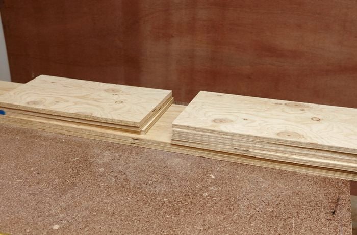 Lengths of plywood cut to size