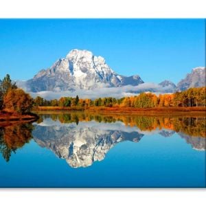 A Mountain Is Reflected in A Lake  Print 100% Australian Made 150 x 100cm  (Stretched)