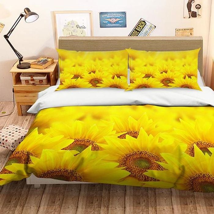 3D Sunflower Flower Field 131 Bedding Set Pillowcases Quilt Duvet Cover Set Queen King