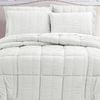 Hotel Living Seersucker Comforter Set White Queen